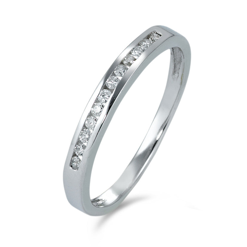 Memory ring 750/18K hvidguld Diamant 0.12 ct, 12 Sten , p1