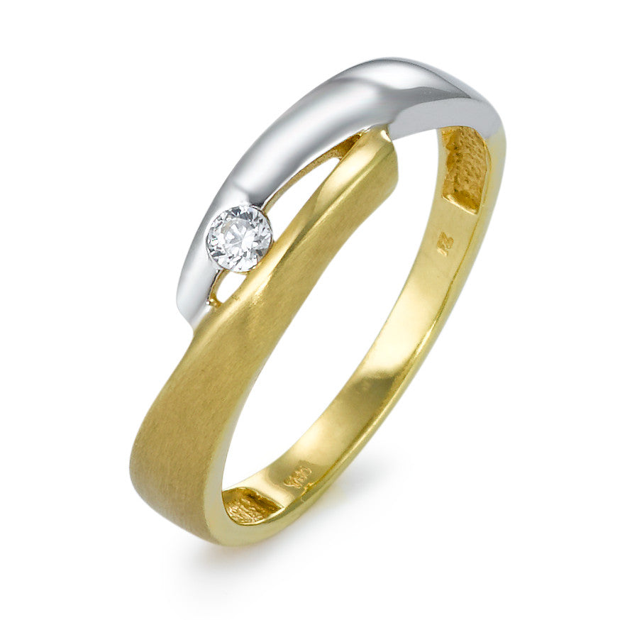 Fingerring 750/18K hvidguld, 750/18K guld Zirconia