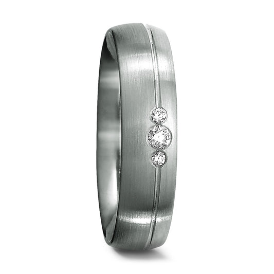 Partnerringe 950 platin Diamant 0.06 ct, 3 Sten , tw-if