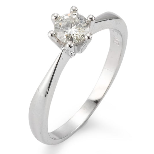 Solitaire ring 750/18K hvidguld Moissanite [rund], 5 mm