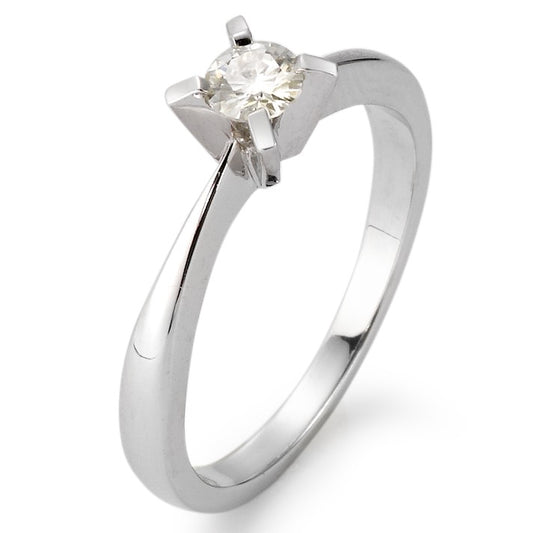 Solitaire ring 750/18K hvidguld Moissanite [rund], 5 mm