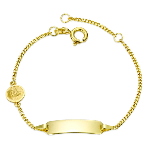 Indgraveret armbånd 585/14K guld Skytsengel 12-14 cm