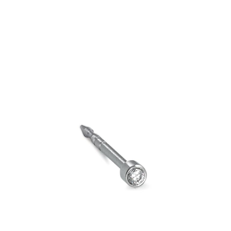 Ørestik 1 stk Rustfrit stål Diamant 0.02 ct, w-si Ø2 mm