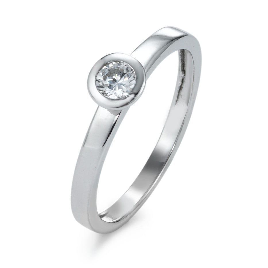 Solitaire ring 375/9K hvidguld Zirconia hvid