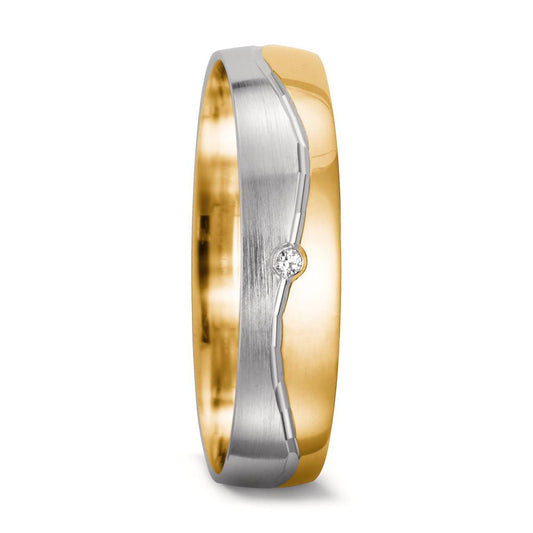 Partnerringe 750/18K guld, 750/18K hvidguld Diamant 0.01 ct, tw-si