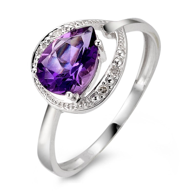 Ringe 750/18K hvidguld Diamant violet , 0.02 ct, 4 Sten , [facettiert], p1