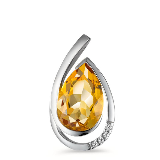 Vedhæng 750/18K hvidguld Citrin cognac , 0.02 ct, 4 Sten , [Brillant], w-si