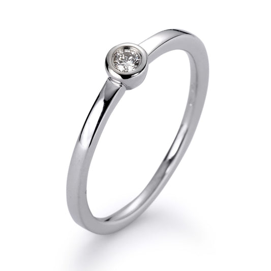 Solitaire ring 750/18K hvidguld Diamant hvid , 0.05 ct, [Brillant], w-si