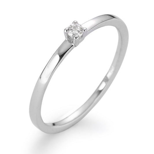 Solitaire ring 750/18K hvidguld Diamant hvid , 0.05 ct, [Brillant], w-si