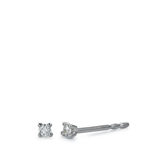 Ørestikker 750/18K hvidguld Diamant hvid , 0.05 ct, 2 Sten , [Brillant], w-si Ø2 mm