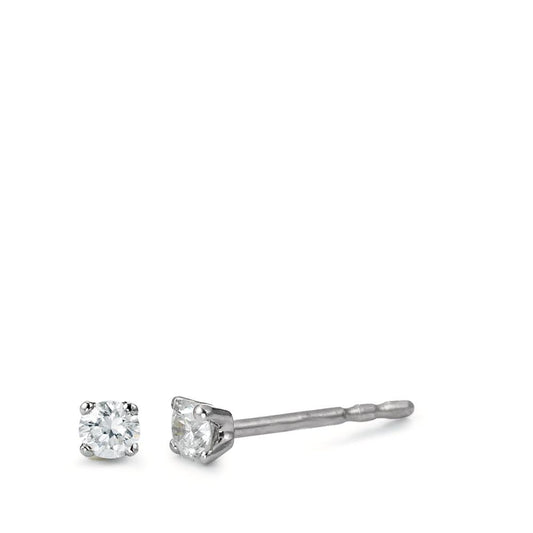 Ørestikker 750/18K hvidguld Diamant hvid , 0.15 ct, 2 Sten , [Brillant], w-si Ø2.5 mm