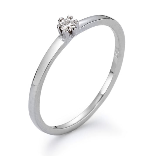 Solitaire ring 750/18K hvidguld Diamant hvid , 0.05 ct, [Brillant], w-si