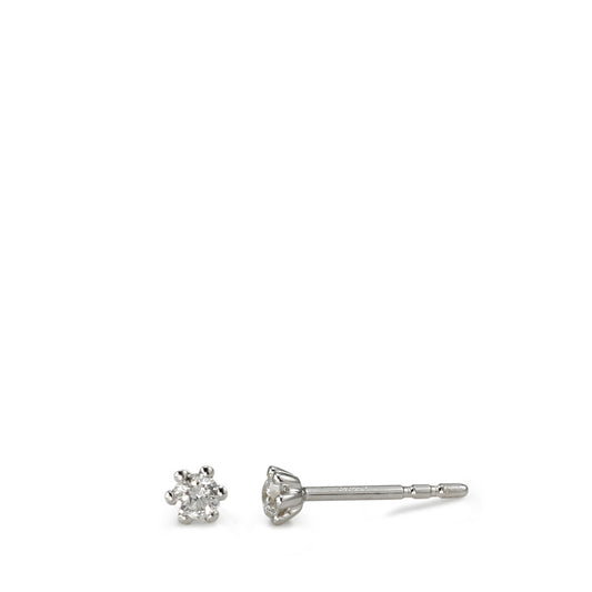 Ørestikker 750/18K hvidguld Diamant hvid , 0.15 ct, 2 Sten , [Brillant], w-si Ø3.5 mm