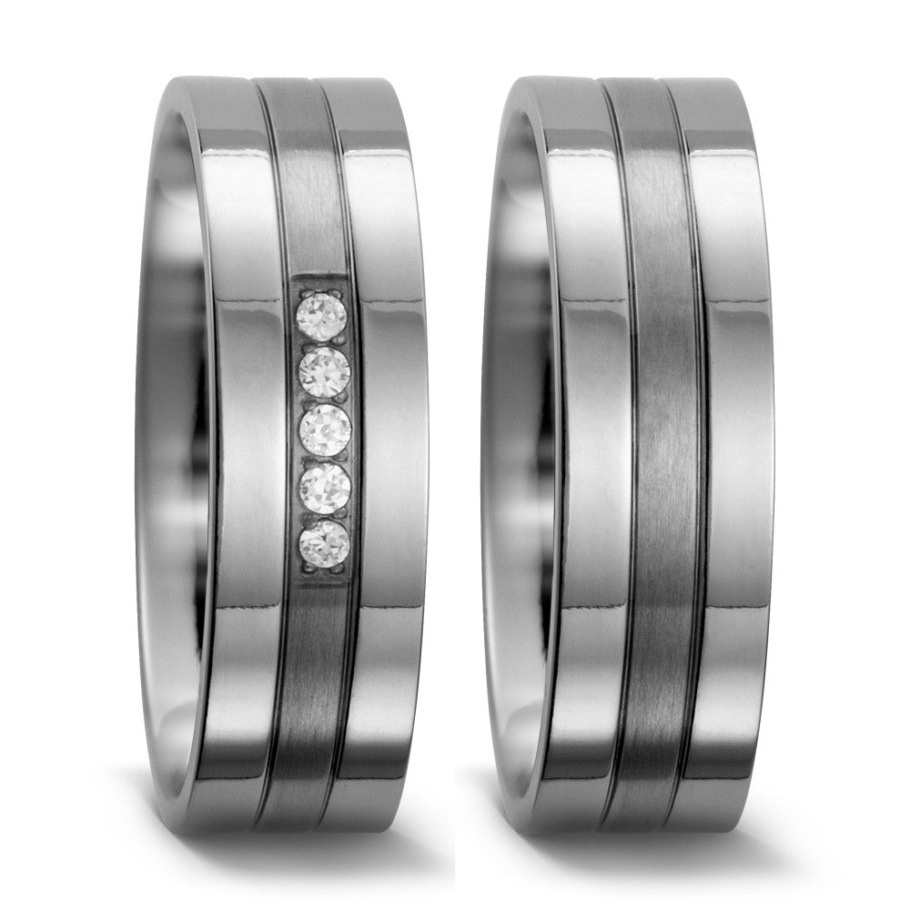 Ringe Titanium Zirconia hvid , 5 Sten