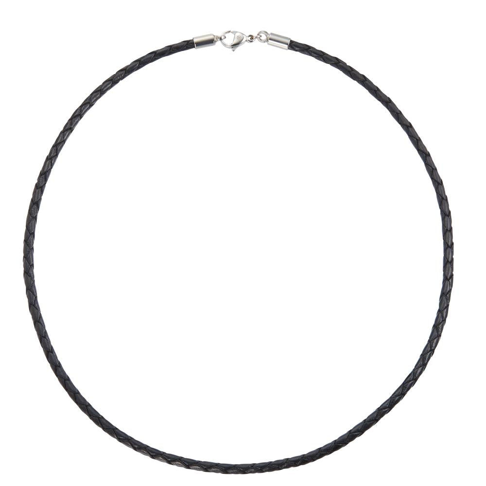 Collier Læder, Rustfrit stål 42 cm Ø3 mm