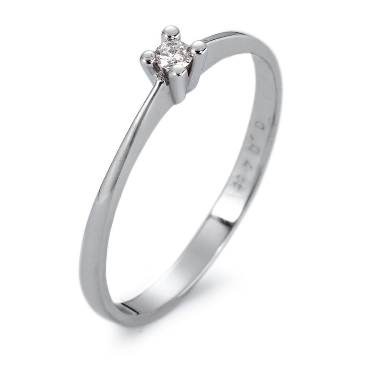 Solitaire ring 750/18K hvidguld Diamant hvid , 0.04 ct, si rhodineret