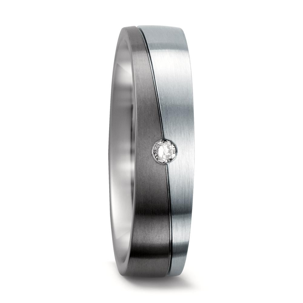 Partnerringe Titanium, Rustfrit stål Diamant 0.03 ct, w-si