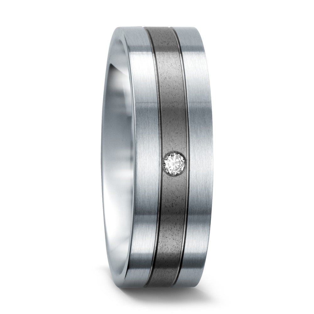 Ringe Titanium, Rustfrit stål Diamant 0.02 ct, w-si