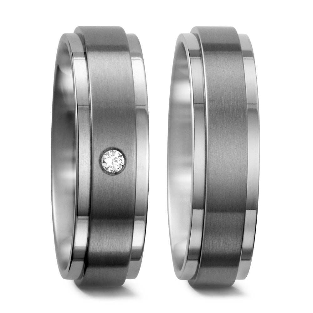 Partnerringe Titanium Diamant 0.03 ct, w-si