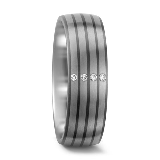 Ringe Titanium, 950 palladium Diamant hvid , 0.04 ct, 4 Sten , w-si