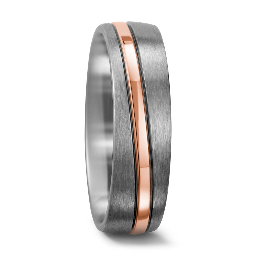 Partnerringe Titanium, 750/18K rødguld