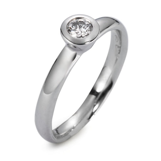 Solitaire ring 750/18K hvidguld Diamant hvid , 0.15 ct, si rhodineret