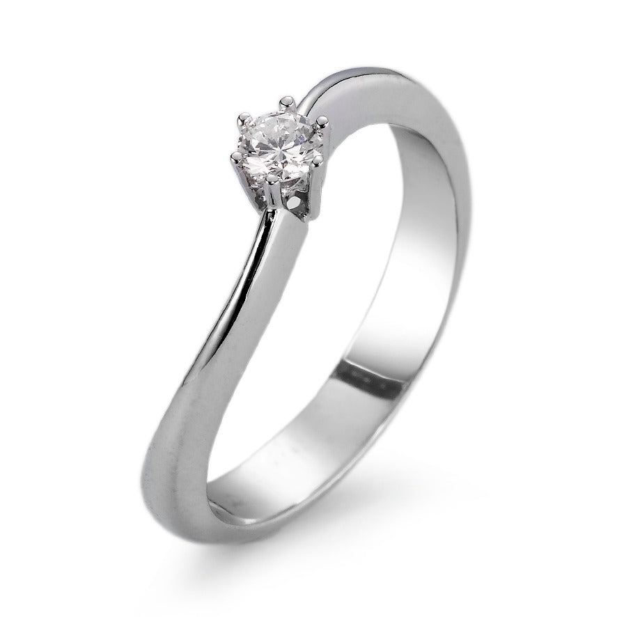 Solitaire ring 750/18K hvidguld Diamant hvid , 0.15 ct, si rhodineret