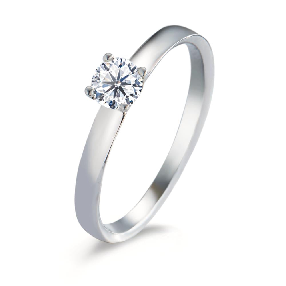 Solitaire ring 375/9K hvidguld Moissanite 4.5 mm