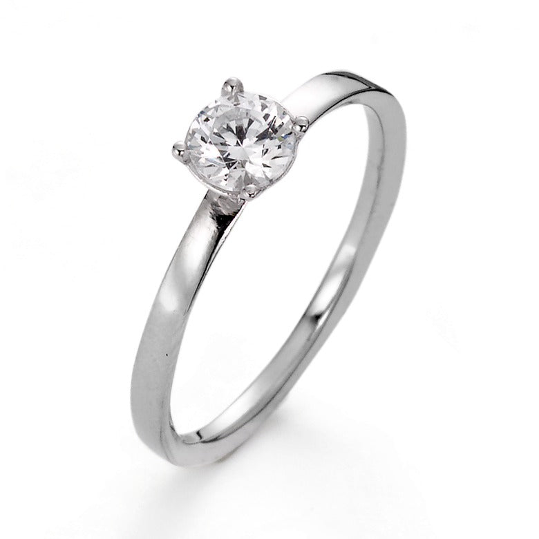 Solitaire ring 375/9K hvidguld Moissanite