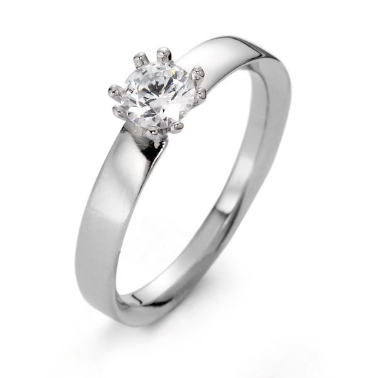 Solitaire ring 375/9K hvidguld Moissanite