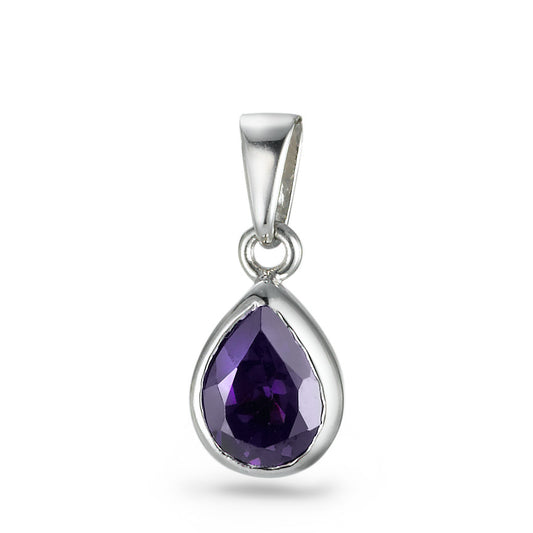 Vedhæng Sølv Zirconia violet rhodineret