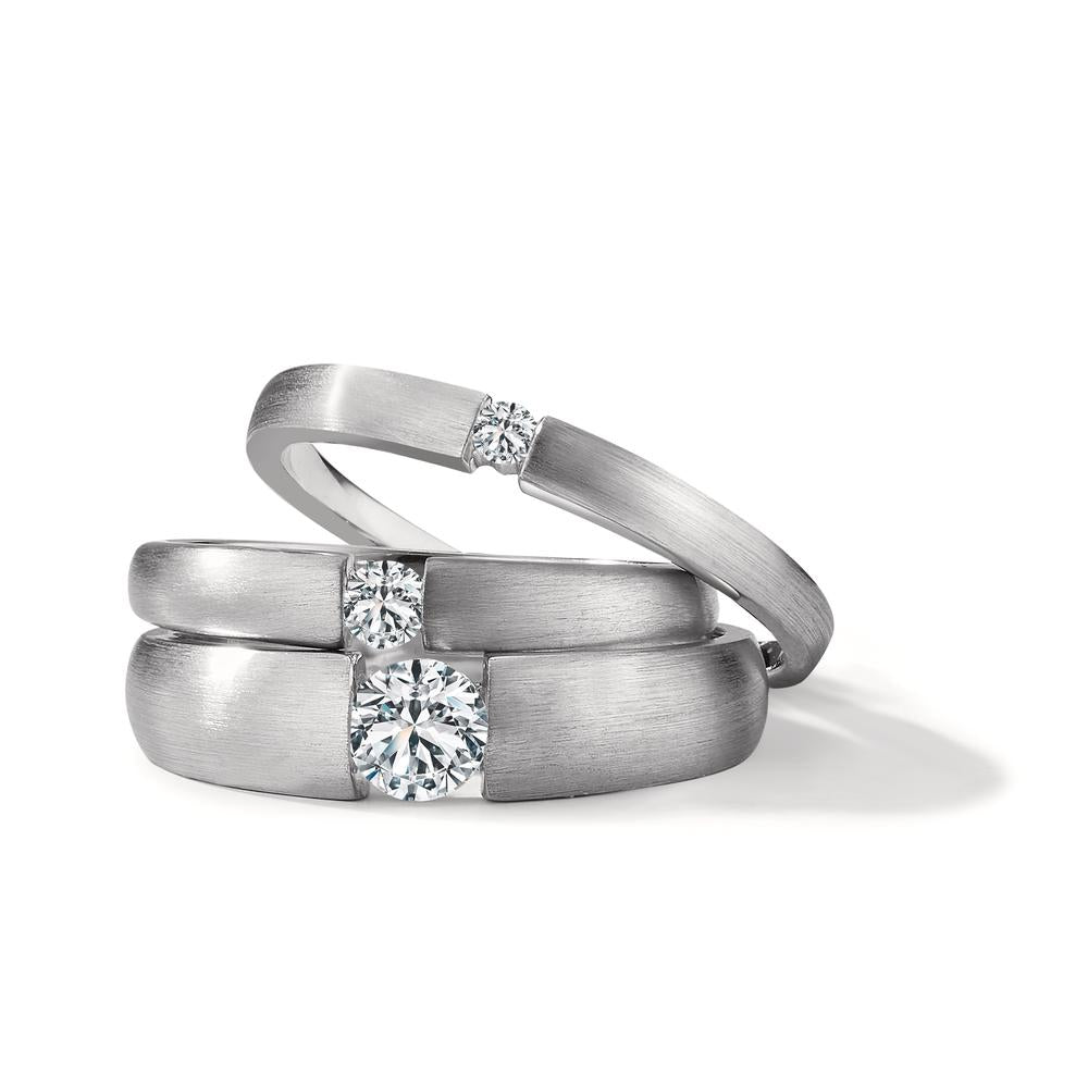 Solitaire ring 750/18K hvidguld Diamant 0.06 ct, w-si