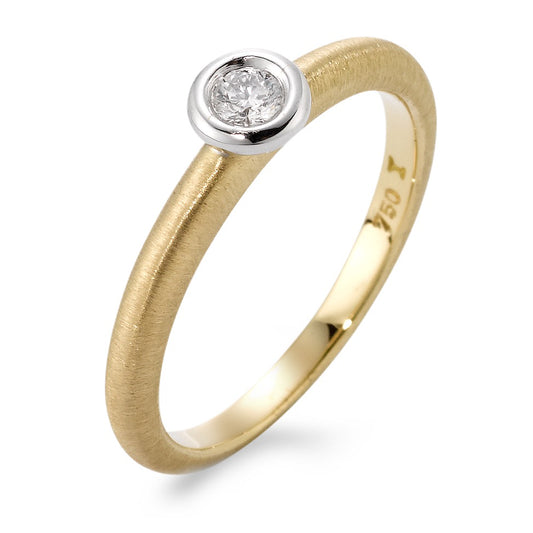 Solitaire ring 750/18K guld, 750/18K hvidguld Diamant 0.08 ct, w-si