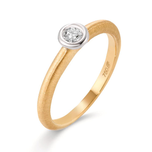 Solitaire ring 750/18K guld, 750/18K hvidguld Diamant 0.08 ct, w-si