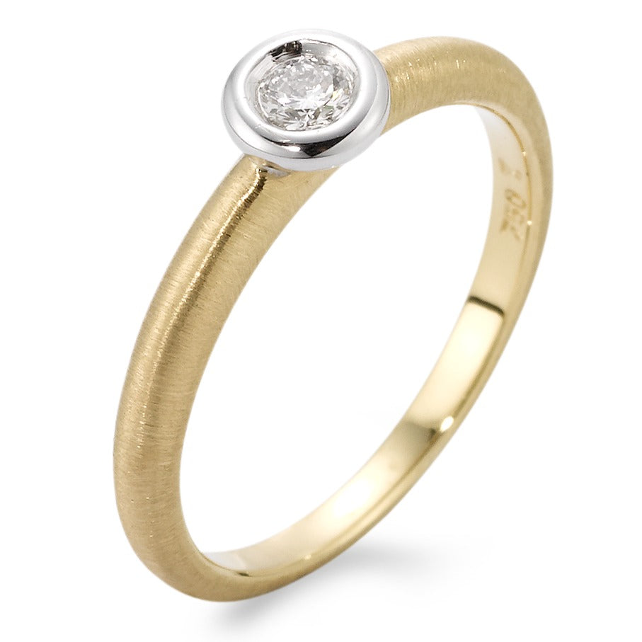 Solitaire ring 750/18K guld, 750/18K hvidguld Diamant 0.10 ct, w-si
