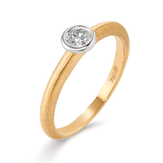 Solitaire ring 750/18K guld, 750/18K hvidguld Diamant 0.15 ct, w-si