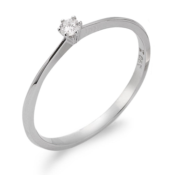 Solitaire ring 750/18K hvidguld Diamant 0.05 ct, w-si