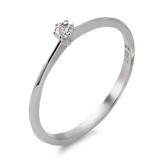 Solitaire ring 750/18K hvidguld Diamant 0.06 ct, w-si