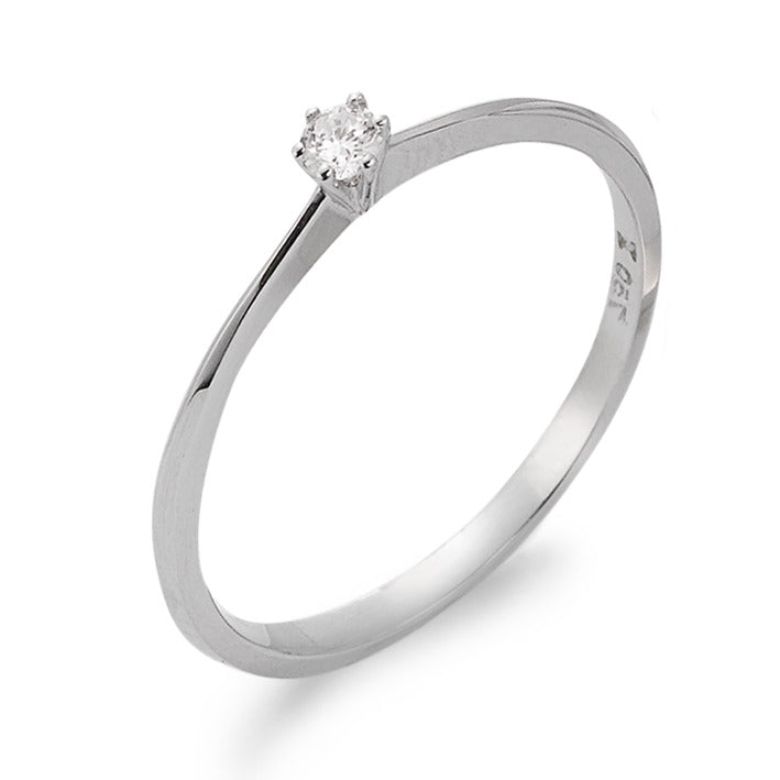 Solitaire ring 750/18K hvidguld Diamant 0.07 ct, w-si