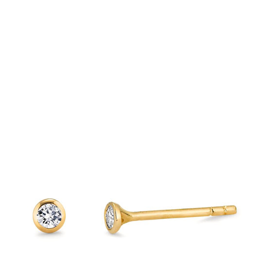 Ørestikker 750/18K guld Diamant 0.08 ct, 2 Sten , w-si Ø3 mm