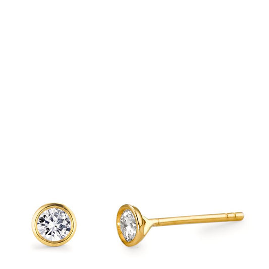 Ørestikker 750/18K guld Diamant 0.20 ct, 2 Sten , w-si Ø4 mm