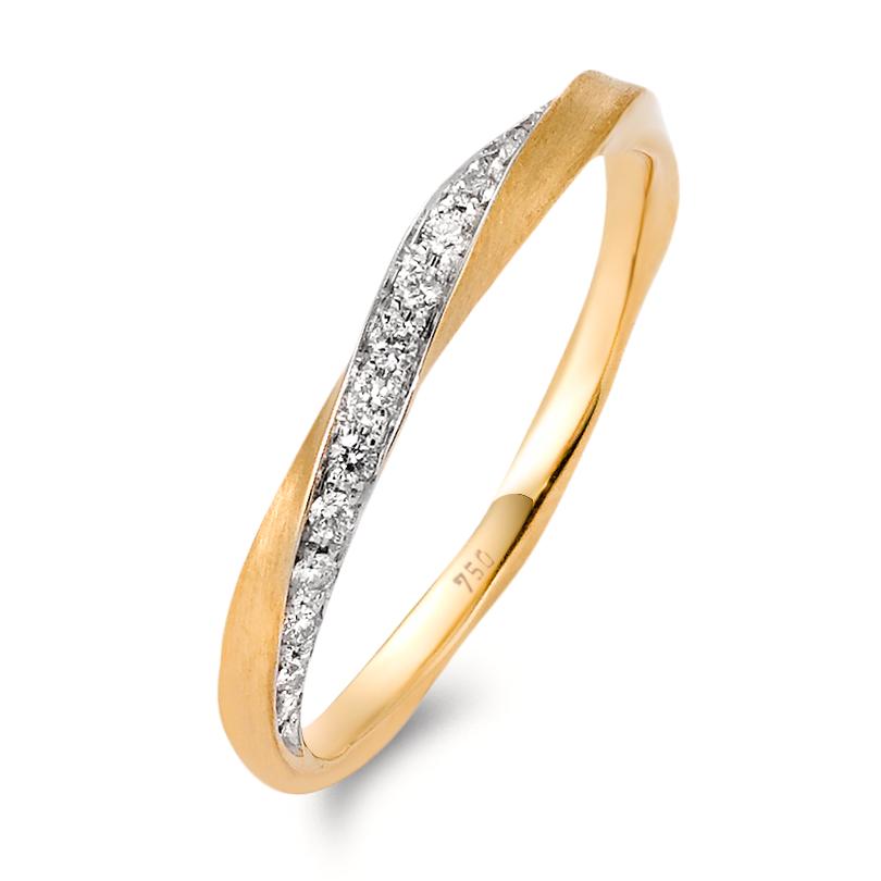 Fingerring 750/18K guld Diamant 0.157 ct, 16 Sten , w-si