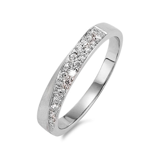 Fingerring 750/18K hvidguld Diamant 0.22 ct, 20 Sten , w-si