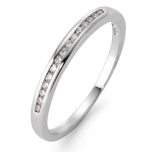 Memory ring 750/18K hvidguld Diamant 0.12 ct, 15 Sten , w-si