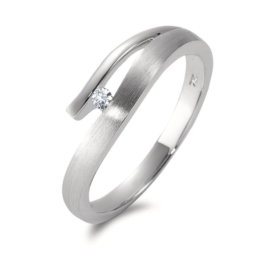 Fingerring 750/18K hvidguld Diamant 0.03 ct, w-si