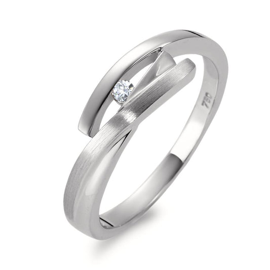 Fingerring 750/18K hvidguld Diamant 0.03 ct, w-si