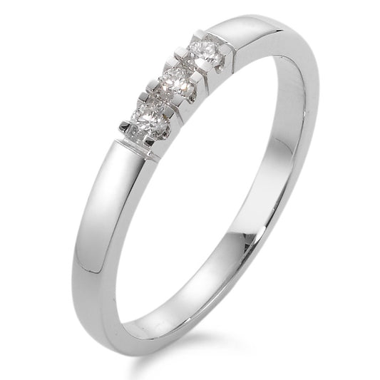 Memory ring 750/18K hvidguld Diamant 0.09 ct, 3 Sten , w-si
