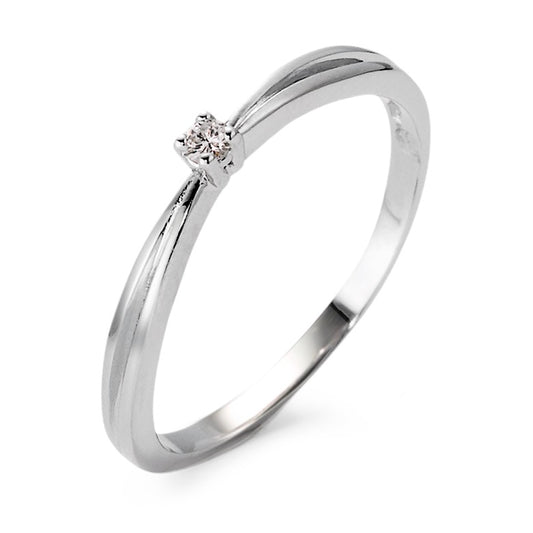 Solitaire ring 750/18K hvidguld Diamant 0.03 ct, vsi