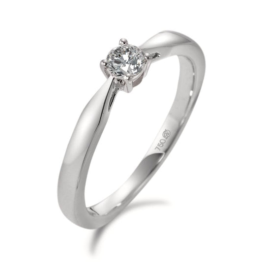 Solitaire ring 750/18K hvidguld Diamant hvid , 0.15 ct, w-si