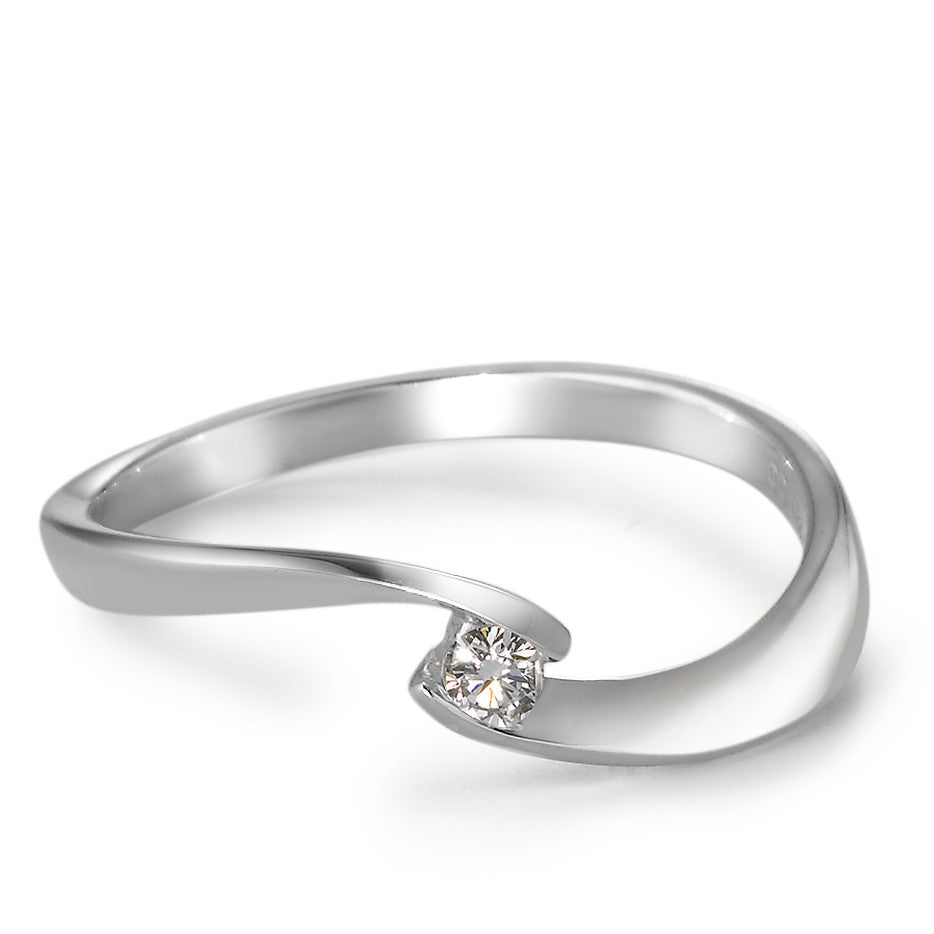 Solitaire ring 750/18K hvidguld Diamant hvid , 0.06 ct, [Brillant], w-si